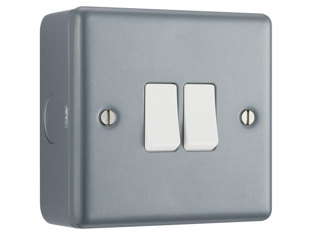 Metal Clad 2-Gang 2-Way Light Switch                                            