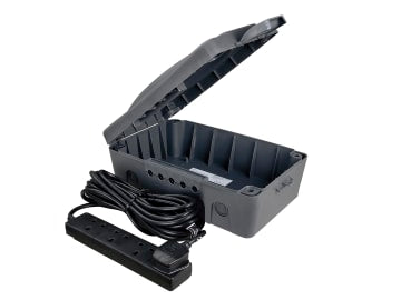 Weatherproof Box with 10m 240V 4-Way Bar                                        