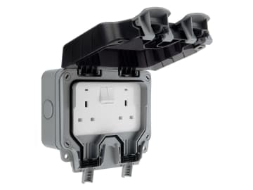IP66 Weatherproof Outdoor Switched Socket 2-Gang                                