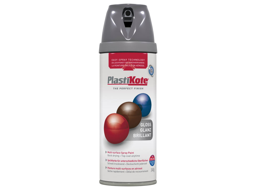 Twist & Spray Gloss Medium Grey 400ml                                           
