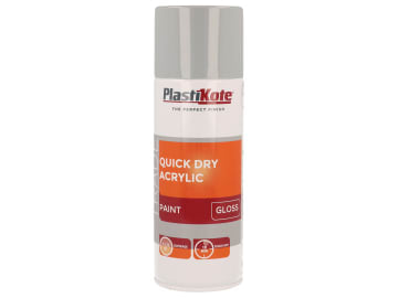 Trade Quick Dry Acrylic Spray Paint Gloss Grey 400ml                            