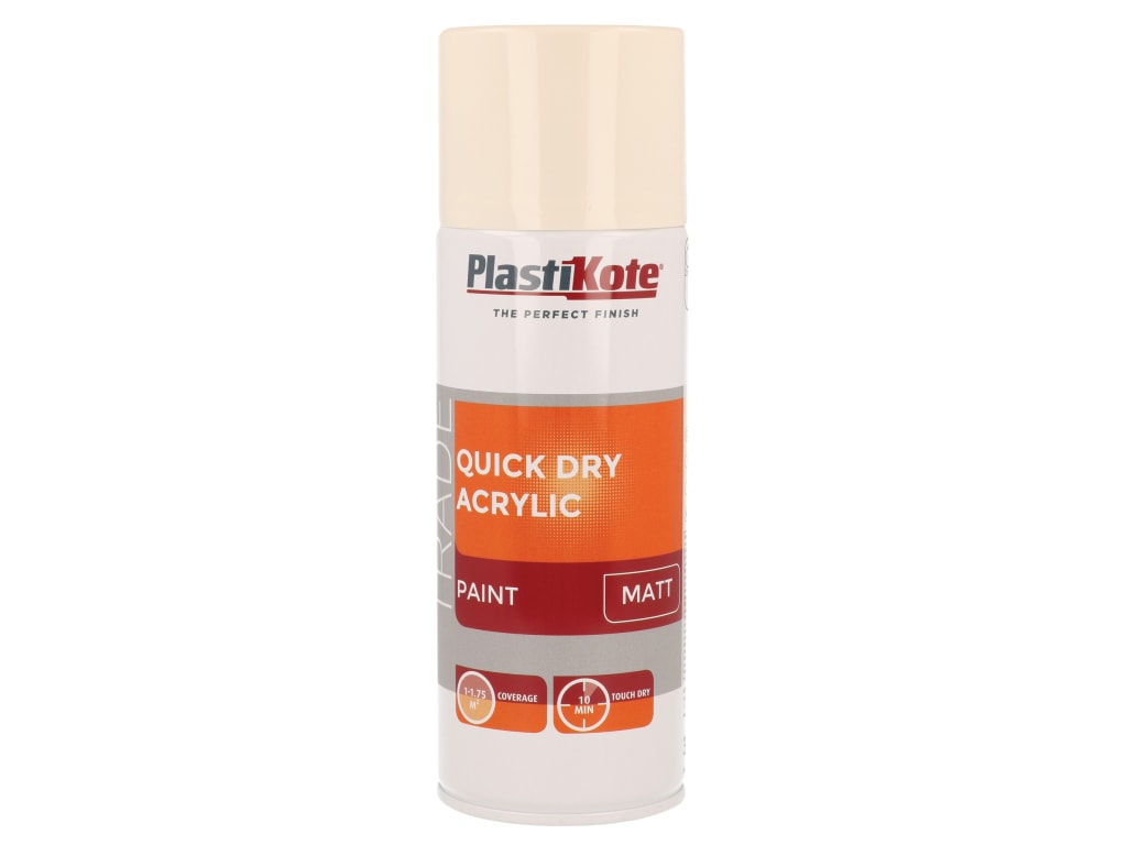 Trade Quick Dry Acrylic Spray Paint Matt Magnolia 400ml                         