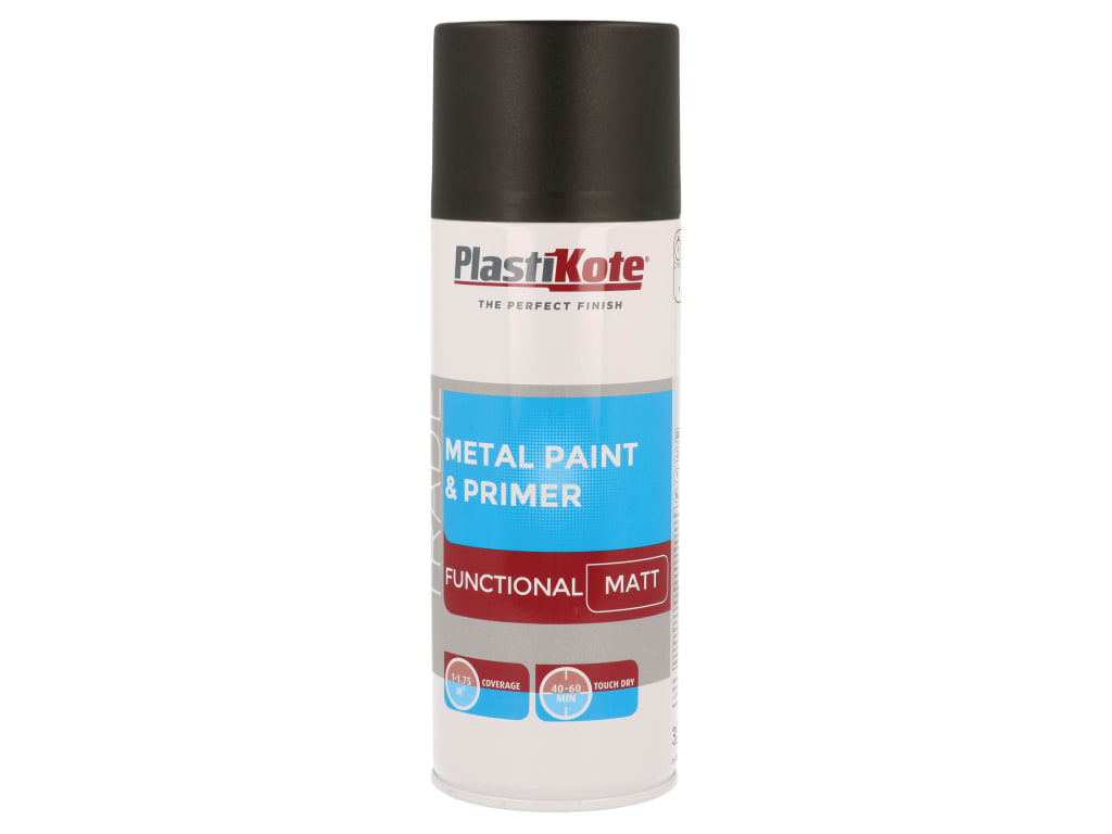 Trade Metal Spray Paint & Primer Matt Black 400ml                               