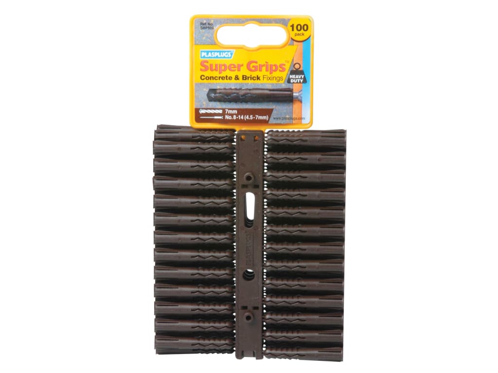 SBP 503 Solid Wall Super Grips™ Fixings Brown (100)                             