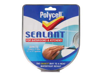 Sealant Strip Kitchen / Bathroom White 22mm                                     