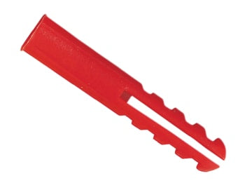 Red Plastic Plugs Screw Size No.6-12 (10 x Card 100)                            