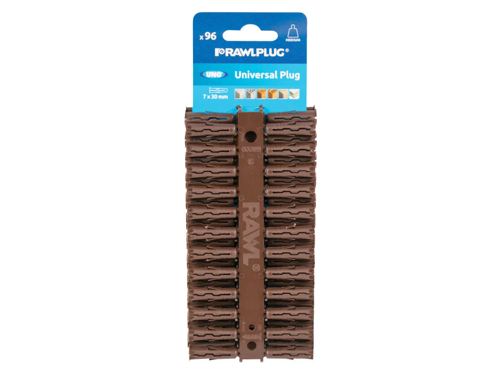 Brown UNO® Plugs 7 x 30mm (Card 96)                                             