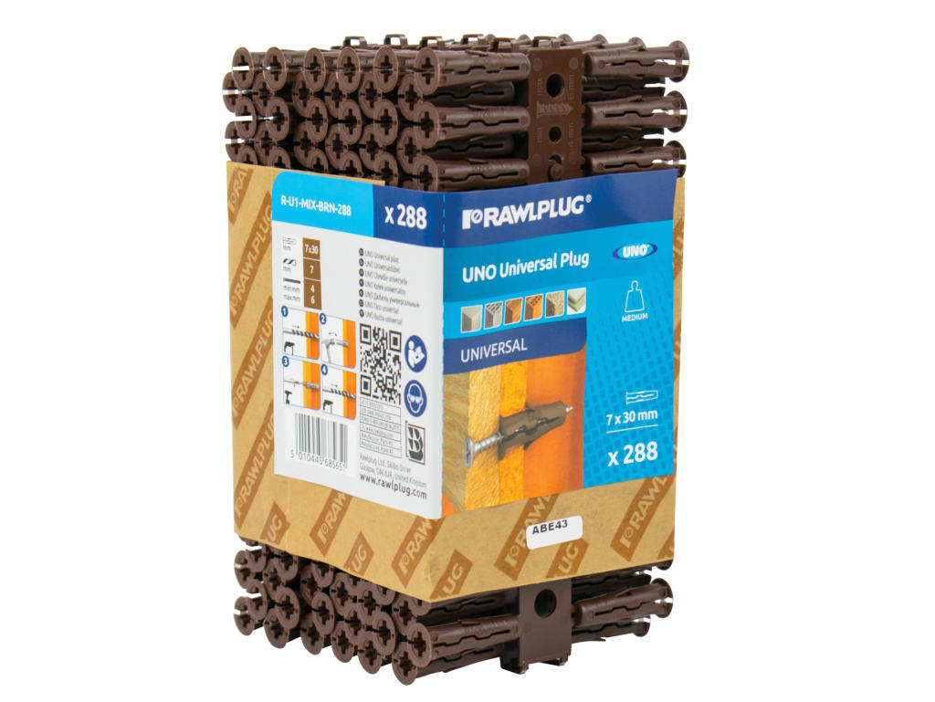 Brown UNO® Plugs 7 x 30mm (Pack 288)                                            