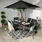 Rio 6 Seater Stacking Dining Set (Includes Parasol), MorgansOsw