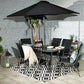 Rio 6 Seater Stacking Dining Set (Includes Parasol), MorgansOsw