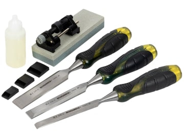 Pro Series Bevel Edge Chisel & Sharpening Kit, 6 Piece                          
