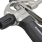 Close-up of a Roux-EnchainéC tool with black and silver design on a white background
