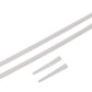 Three white straws of varying lengths on a white background