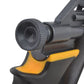 Close-up of a black and yellow tool on a white background