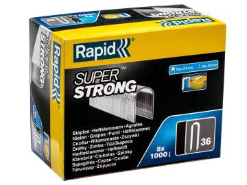 36/14 14mm DP x 5m Galvanised Staples (Box 1000 x 5)                            