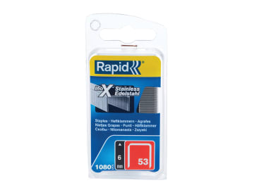 53/6B 6mm Stainless Steel Fine Wire Staples (Box 1080)                          