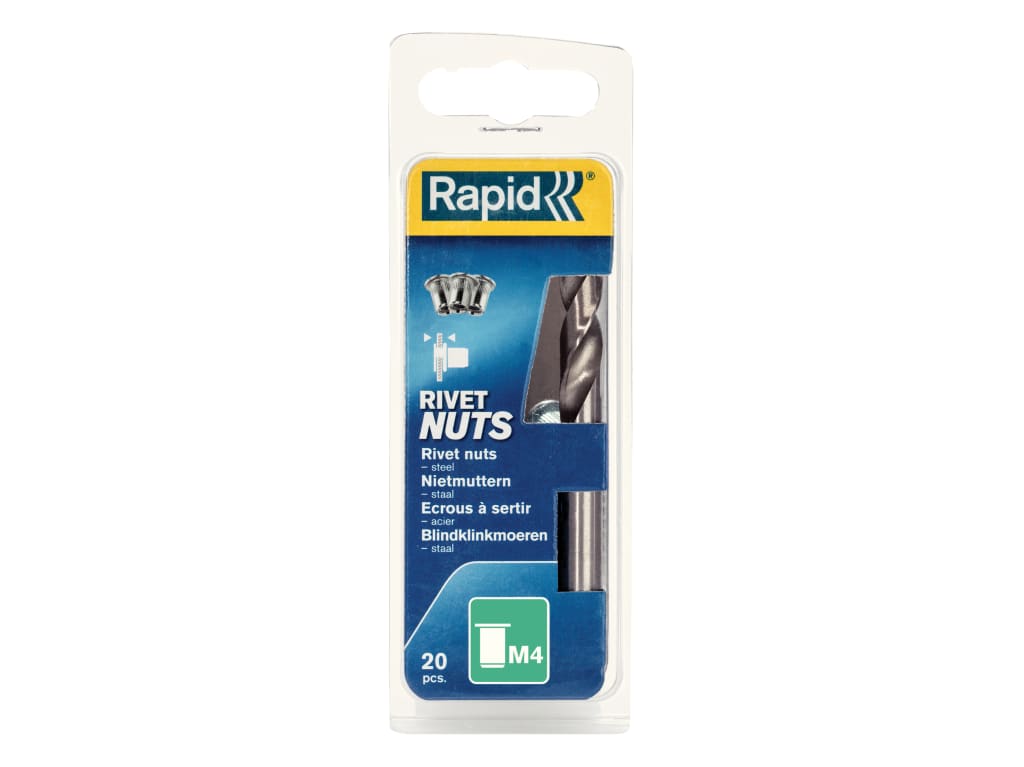 Steel Rivet Nuts M4 (Pack 20 + Free Drill Bit)                                  