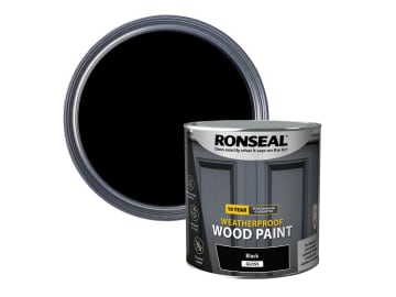 10 Year Weatherproof Wood Paint Black Gloss 2.5 litre                           