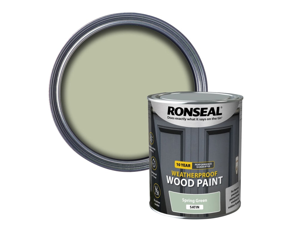 10 Year Weatherproof Wood Paint Spring Green Satin 750ml                        