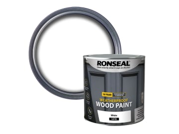 10 Year Weatherproof Wood Paint White Satin 2.5 litre                           
