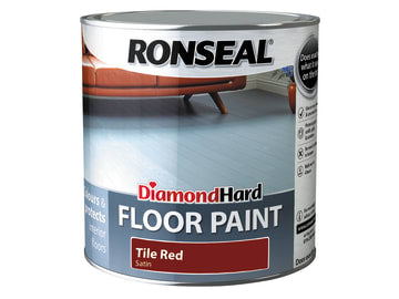 Diamond Hard Floor Paint Satin Tile Red 2.5 litre                               