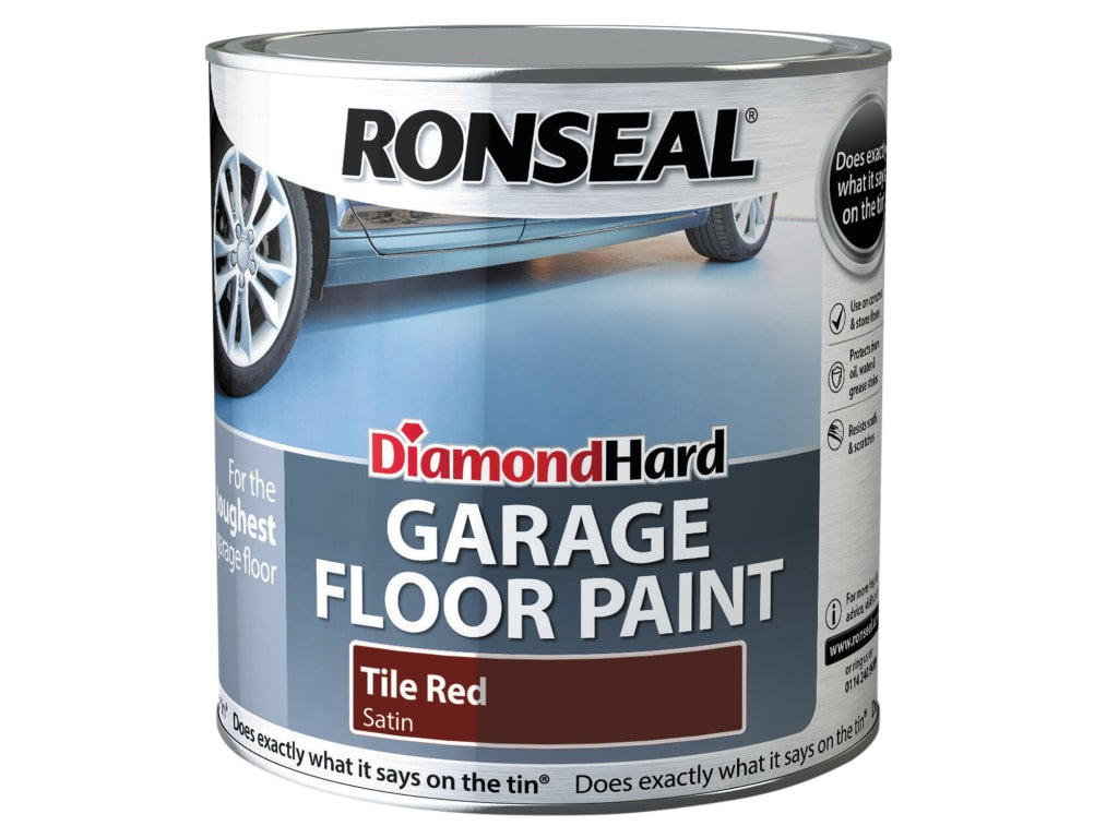 Diamond Hard Garage Floor Paint Tile Red 2.5 litre                              
