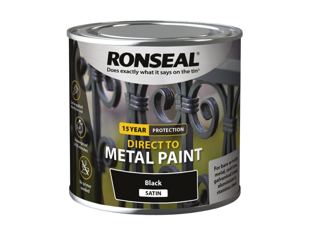 Direct to Metal Paint Black Satin 250ml                                         