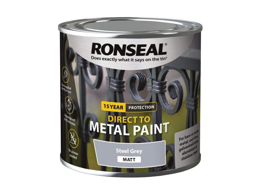 Direct to Metal Paint Steel Grey Matt 250ml                                     