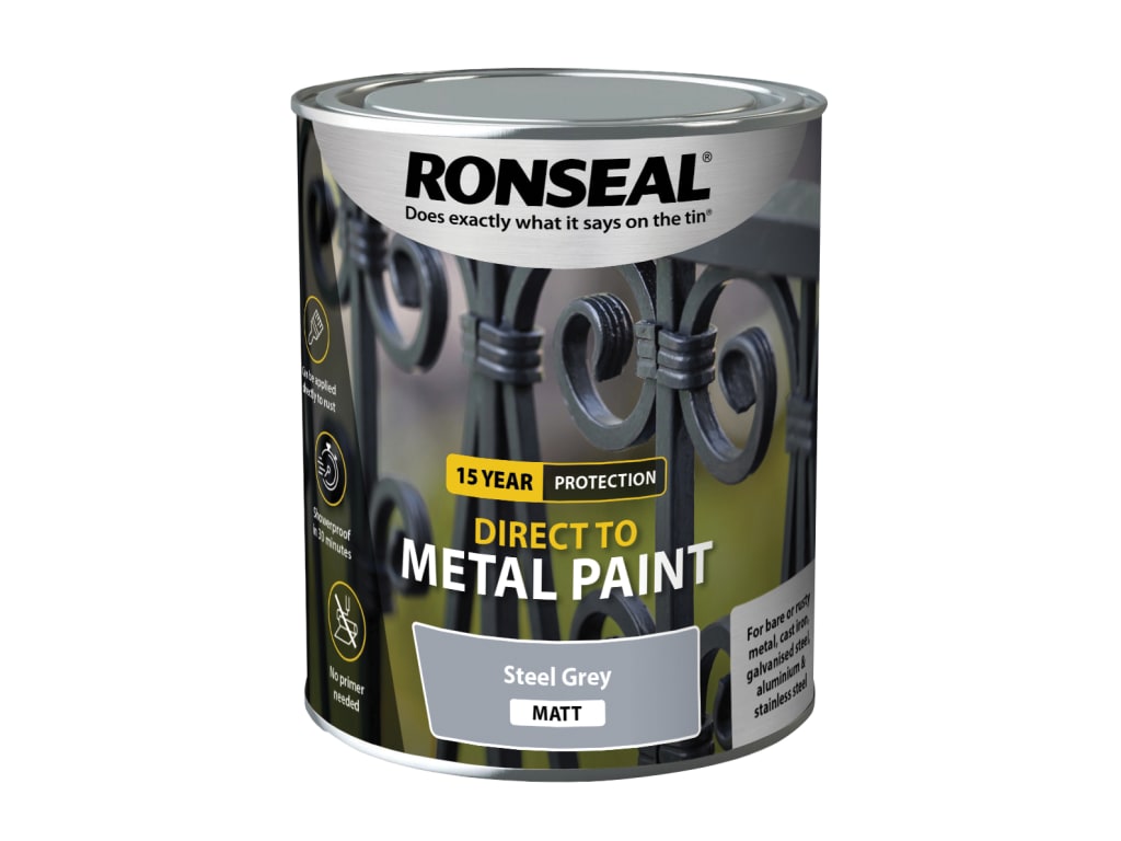 Direct to Metal Paint Steel Grey Matt 750ml                                     