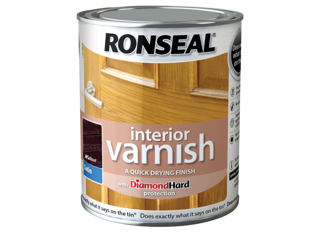 Interior Varnish Quick Dry Satin Walnut 750ml                                   