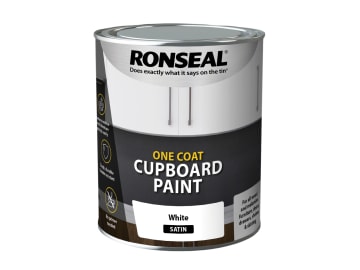 One Coat Cupboard Paint White Satin 750ml                                       