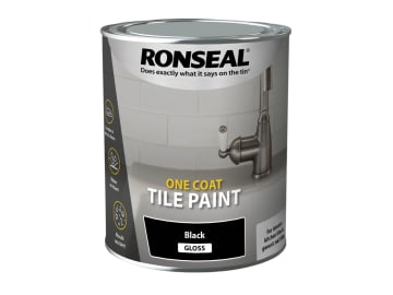 One Coat Tile Paint Black Gloss 750ml                                           