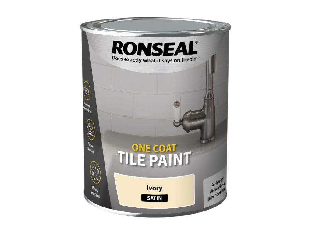 One Coat Tile Paint Ivory Satin 750ml                                           