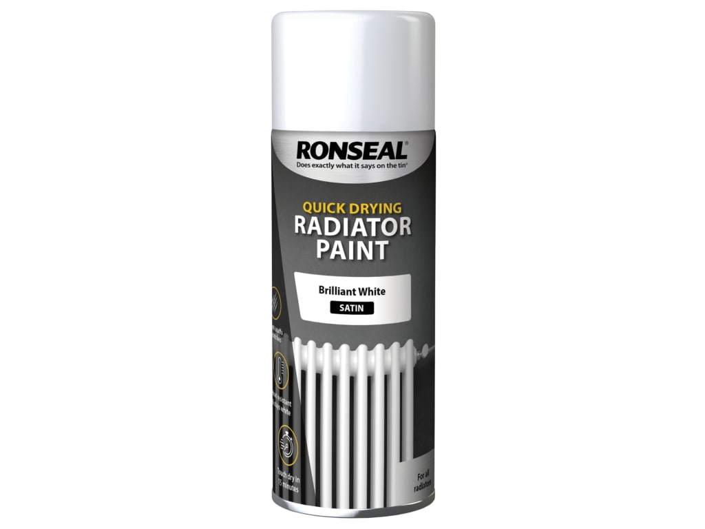 One Coat Radiator Spray Paint Satin White 400ml                                 