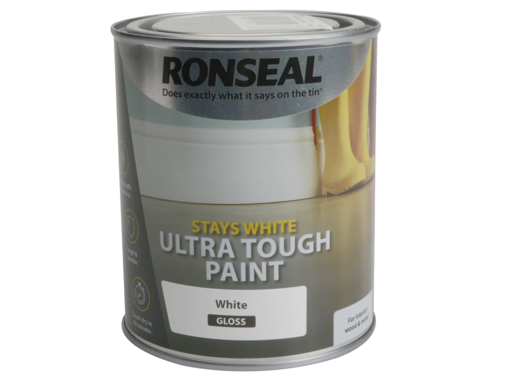 Stays White Ultra Tough Paint Gloss White 750ml                                 