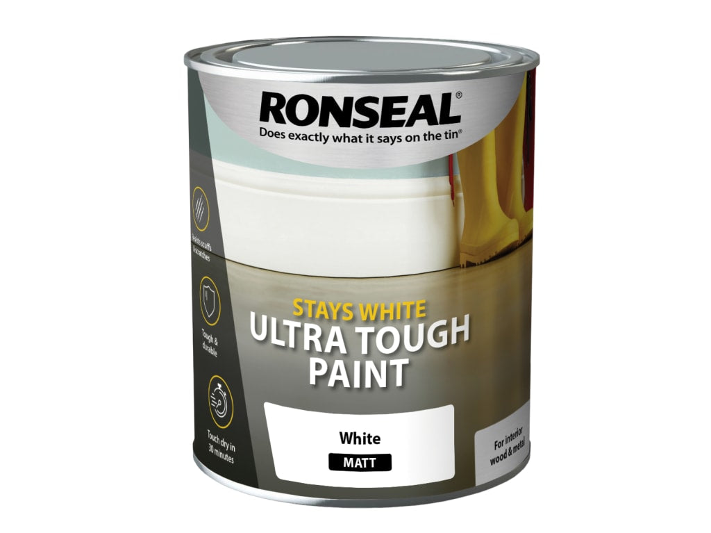 Stays White Ultra Tough Paint Matt White 750ml                                  