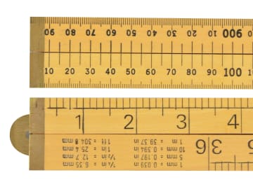 Wooden 4 Fold Rule 1m / 39in (Loose)                                            