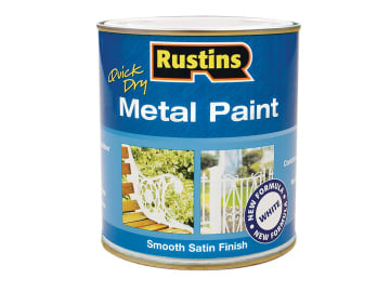 Quick Drying Metal Paint Smooth Satin White 250ml                               