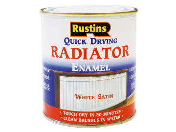 Quick Dry Radiator Enamel Paint Satin White 250ml                               