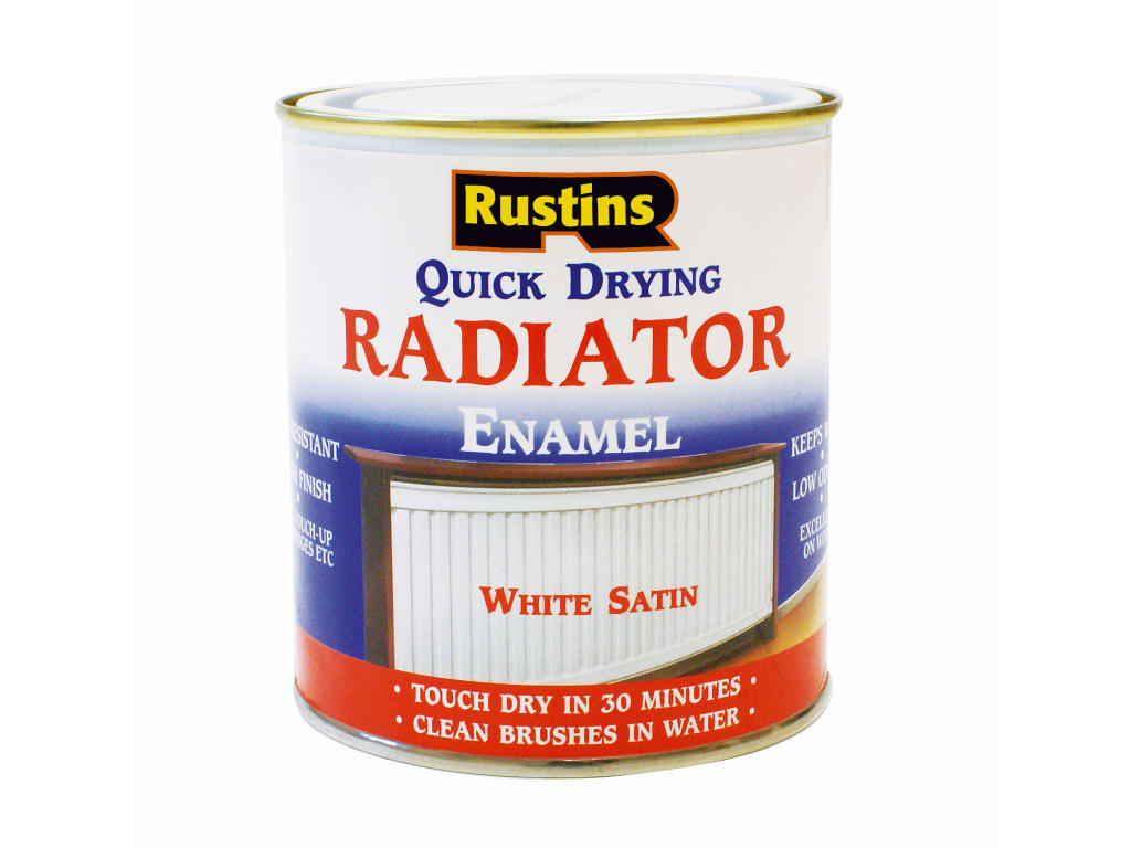 Quick Dry Radiator Enamel Paint Satin White 500ml                               