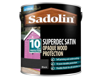 Superdec Opaque Wood Protection Black Satin 2.5 litre                           