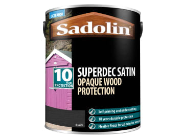 Superdec Opaque Wood Protection Black Satin 5 litre                             