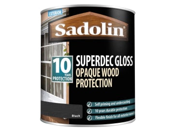 Superdec Opaque Wood Protection Black Gloss 1 litre                             