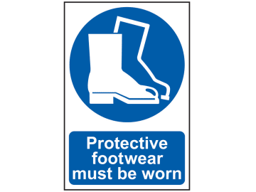 Protective Footwear Must Be Worn - PVC Sign 200 x 300mm                         