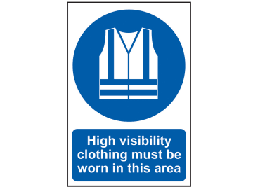 High Visibility Jackets Must Be Worn In This Area - PVC Sign 200 x 300mm        