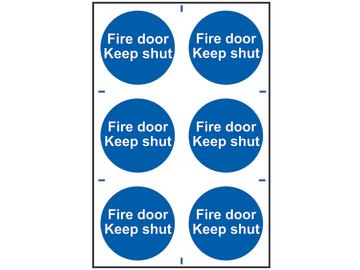 Fire Door Keep Shut - 6 PVC Signs 100 x 100mm                                   