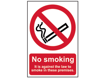 No Smoking In These Premises - PVC Sign 200 x 300mm                             