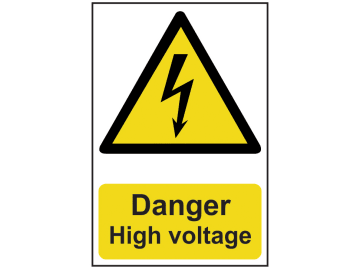 Danger High Voltage - PVC Sign 200 x 300mm                                      