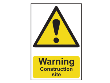 Warning Construction Site - PVC Sign 200 x 300mm                                