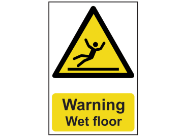 Warning Wet Floor - PVC Sign 200 x 300mm                                        